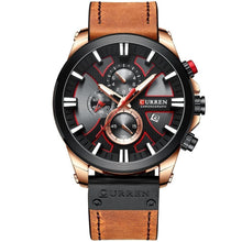 Carregar imagem no visualizador da galeria, Relógio Couro Curren Masculino - Casual Style Watch relógio 044 AmploTech Marrom/Rosê