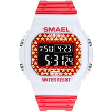 Carregar imagem no visualizador da galeria, Relógio SMAEL Clássico 1801 - Classic Watich relógio 025 AmploTech Vemelho e Branco