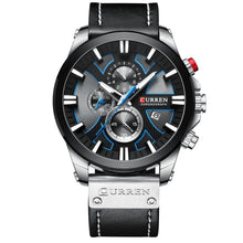 Carregar imagem no visualizador da galeria, Relógio Couro Curren Masculino - Casual Style Watch relógio 044 AmploTech Preto/Prata 
