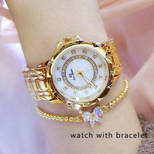 Carregar imagem no visualizador da galeria, Relógio Diamond Luxury Feminino 2021 + Bracelete - Luxury Pack relógio 022 AmploTech Dourado 
