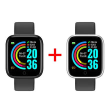Carregar imagem no visualizador da galeria, Relógio inteligente POWERWATCH Fitness À Prova D 'Água COMPRA 1 LEVA 2 relógio 009 AmploTech PRETO E PRATA 
