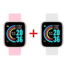 Carregar imagem no visualizador da galeria, Relógio inteligente POWERWATCH Fitness À Prova D 'Água COMPRA 1 LEVA 2 relógio 009 AmploTech ROSA E BRANCO 
