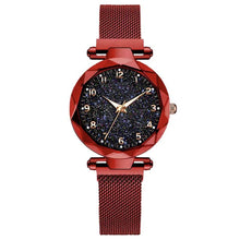 Carregar imagem no visualizador da galeria, Relógio Magnético Feminino Céu Estrelado - Fashion Watch relógio 023 AmploTech Vermelho 
