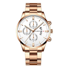 Carregar imagem no visualizador da galeria, Relógio Masculino Cuena Estilo Inox - Luxury Watch relógio 019 AmploTech Bronze com Branco 
