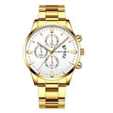 Carregar imagem no visualizador da galeria, Relógio Masculino Cuena Estilo Inox - Luxury Watch relógio 019 AmploTech Dourado com Branco 
