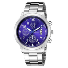 Carregar imagem no visualizador da galeria, Relógio Masculino Geneva - Classic Watch relógio 021 AmploTech Prata/ Azul 
