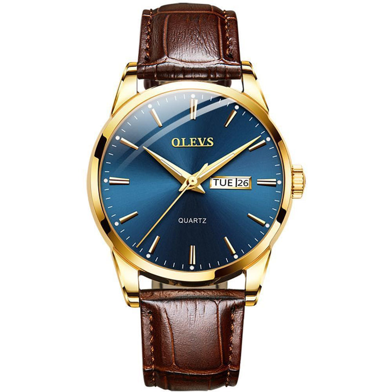 Relógio Quartzo de Luxo - Golden Watch relógio 042 AmploTech Dourado/Azul 