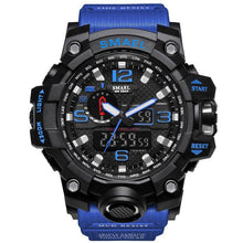 Carregar imagem no visualizador da galeria, Relógio Smael Shock - Militar Watch relógio 032 AmploTech Azul escuro Camuflado 
