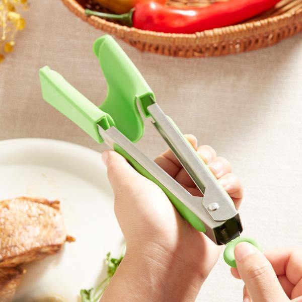 2 Pieces 2 in 1 Silicone Tweezers and Spatula