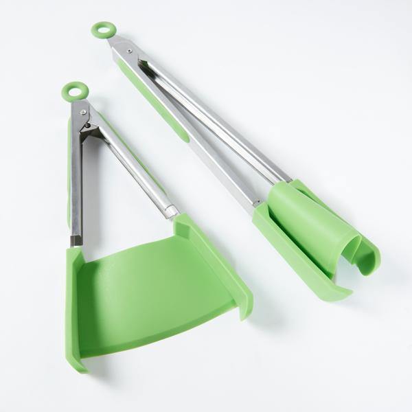 2 Pieces 2 in 1 Silicone Tweezers and Spatula